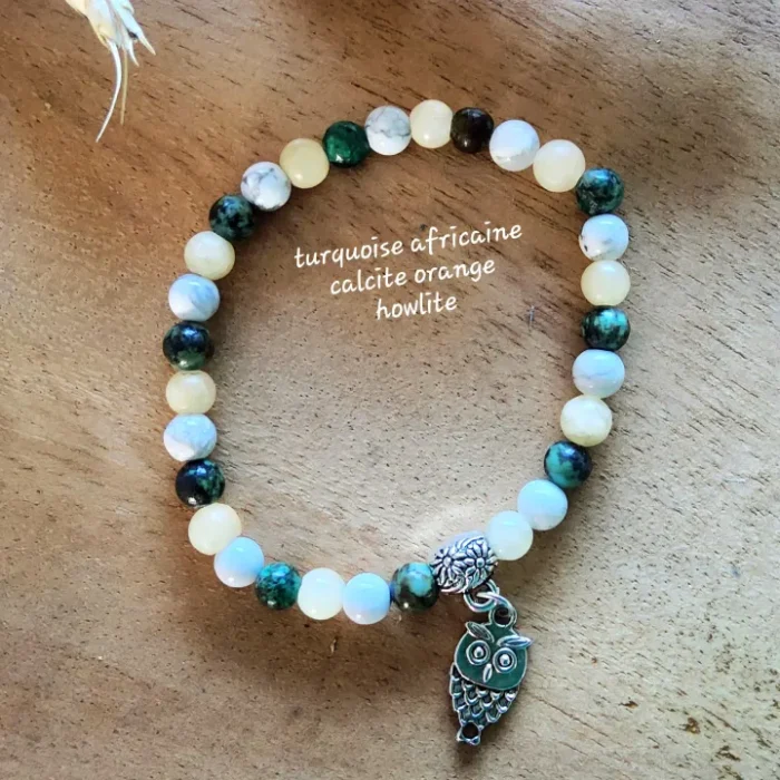 Bracelet calcite howlite et turquoise